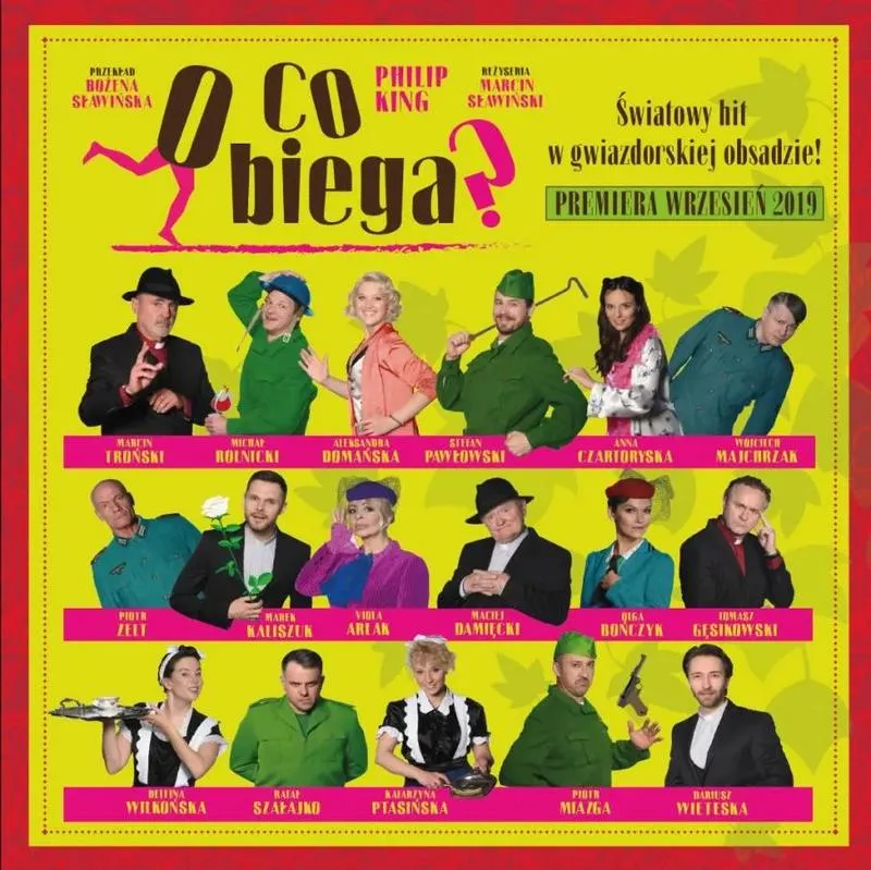 Humorystyczne tajemnice spektaklu „O co biega” – odkryj, co kryje się za kulisami!